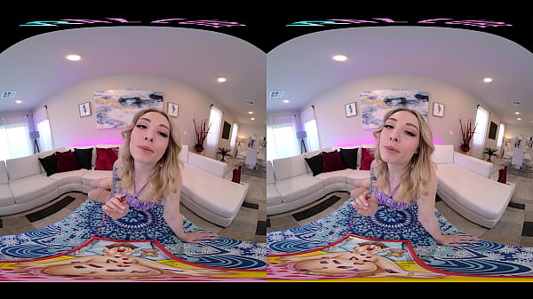 Tight blonde teen is ready to ride your dick in VR
