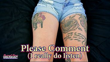 Katie Kingerie Tattooed Brunette Eager Rimjob Firm Handjob Swallow!