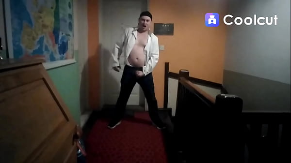 Jerking off at the office hall