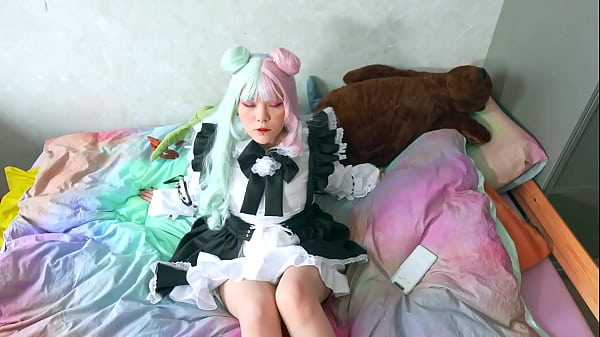 The maid teases and caresses herself