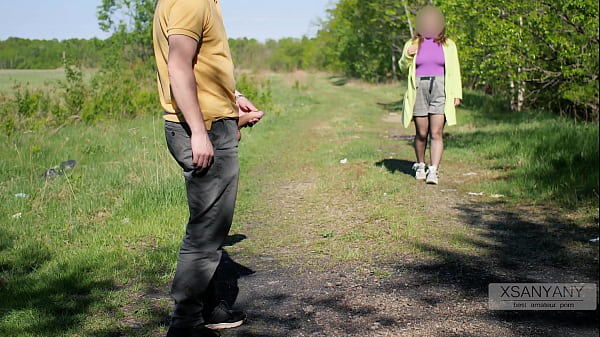 A day in the life of an exhibitionist and a stranger. Busty passer-by gets a mouthful of cum today. XSanyAny