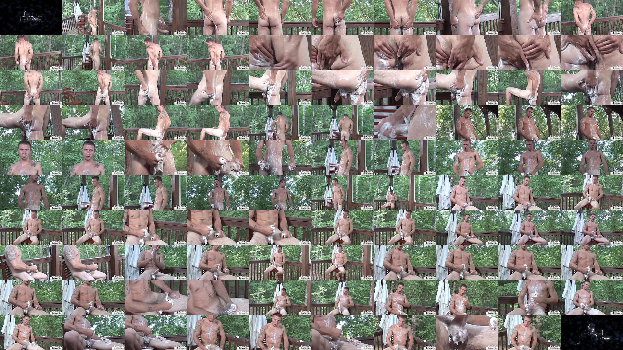 SOUTHERNSTROKES Amateur Jock Masturbates And Showers Outdoor 预览图