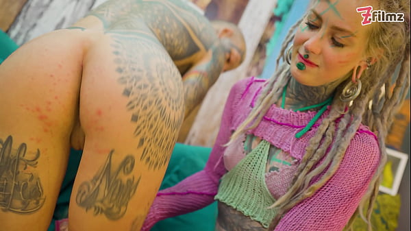 Tattooed Couple’s First Time with Trans Dark Leaves – ATM & Facial