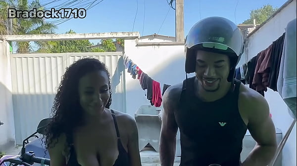 I was making my first delivery as a motorcycle courier when the married woman greeted me wearing only panties. I couldn't resist and had sex with her.