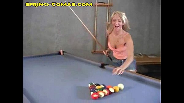 thumb blonde does pool table masturbation