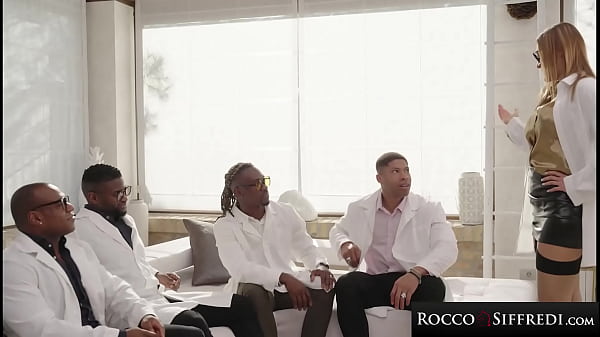 ROCCO SIFFREDI - Sexy Fake Tittied Bitch Takes 4 Cccks At The Sex Clinic