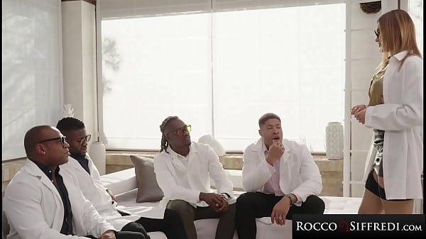ROCCO SIFFREDI - Sexy Fake Tittied Bitch Takes 4 Cccks At The Sex Clinic
