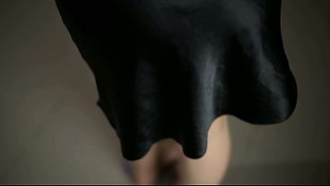 SEXY INDIAN GIRL IN BLACK SATIN DRESS