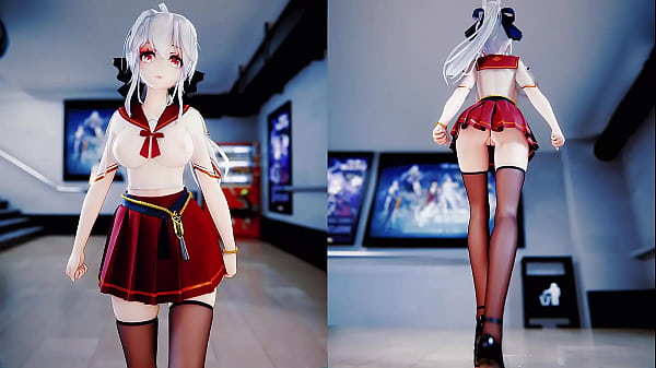 Dual screen gentleman perspective weak sound 3D animation vibrato style naked dance cute girl (3D adult animation)