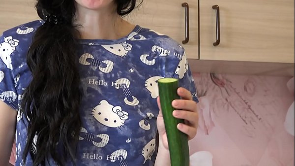 Download Video - The girl ate a little cucumber and this cucumber fucked an appetizing pussy to a delicious orgasm&period;