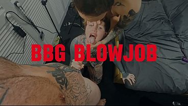 BGG Threesome Blowjob — Two Girls Sharing &amp; Sucking His Cock 13 sec