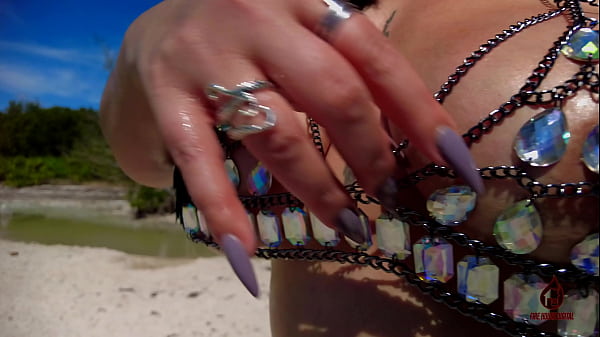 Hot Latina Model Shakes Tits and Ass on Beach