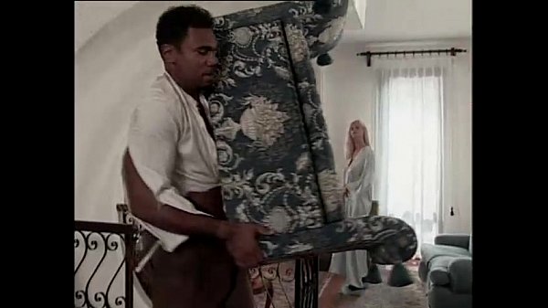 Black servant seduced by her hot blonde landlad...
