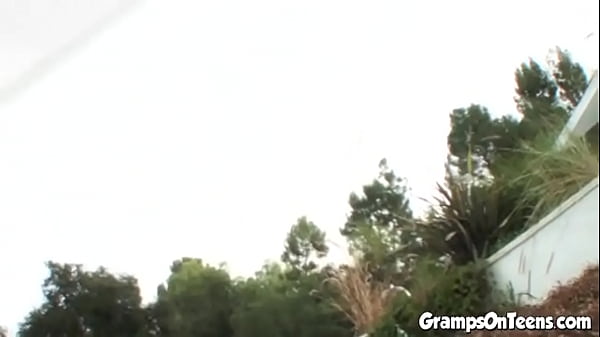 Teen beauty fucked by old man