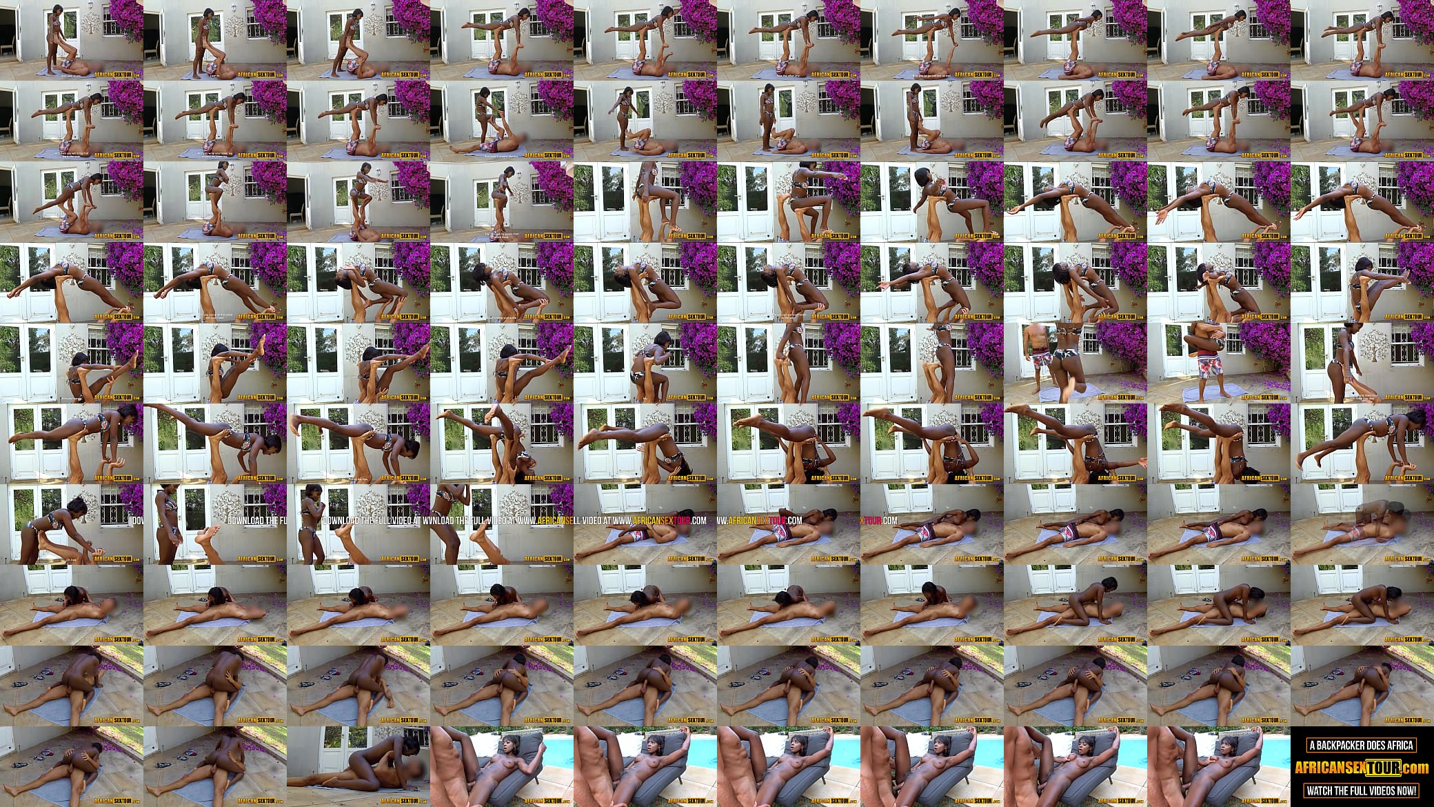 Ebony teen amateur from Africa does acro yoga on a big cock 预览图