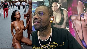Beautiful Tan Tits Whore Getting Double Penetrated, Public Cum Covering An Ebony Slut, Cum Covered Milf, Tight Bald Pussy POV Dildo Fucking, AI Generated