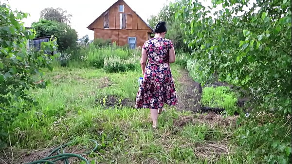 Download Video - Mature housewife masturbates with a cucumber in the garden outdoors&period; She leaves the vegetable inside her pussy and goes Home&period; Amateur fetish&period; PAWG&period;