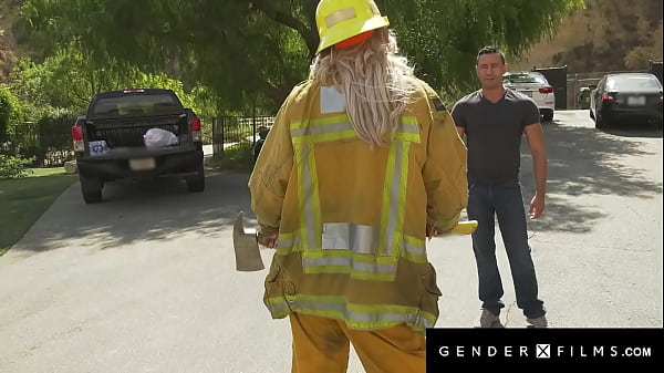 GENDERXFILMS - Trans Firefighter Gets Rescued By Huge Dick