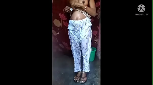 Hidden cam nude bathing my step