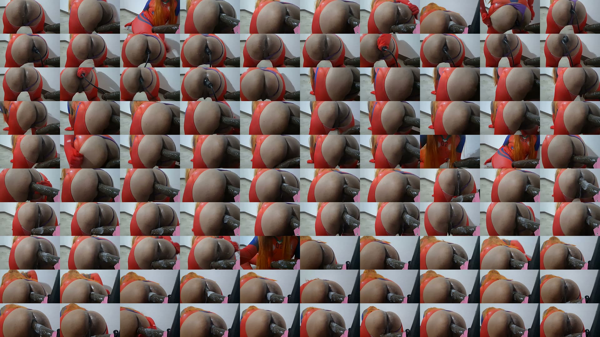 Oiled Mexican Fat Ass Trans Asuka Anal Bred by Big Black Dildo and Cumfarting Massive Creampies 预览图
