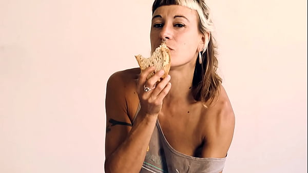 Eating and Fucking in a Reverse Cowgirl - Food fetish