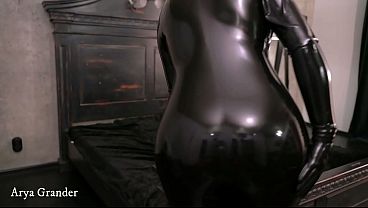 Download Video - Hot and sexy latex rubber fetish video of MILF in catsuit&comma; teasing