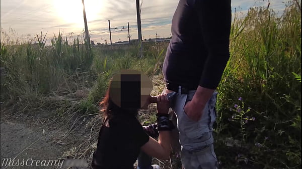 Dick flash - A girl caught me jerking off in a public Park and help me cum 4K - MissCreamy