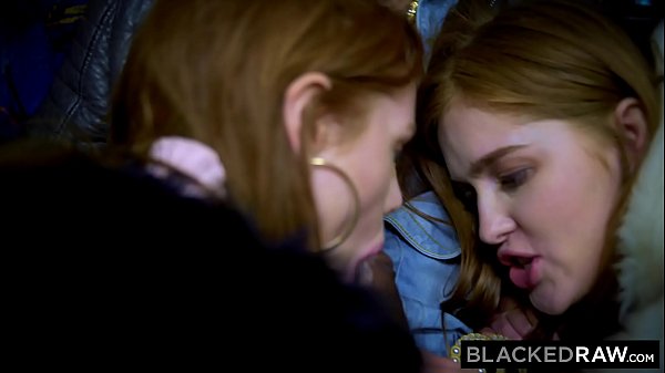 BLACKEDRAW Two Beauties Fuck Giant BBC On Bus!