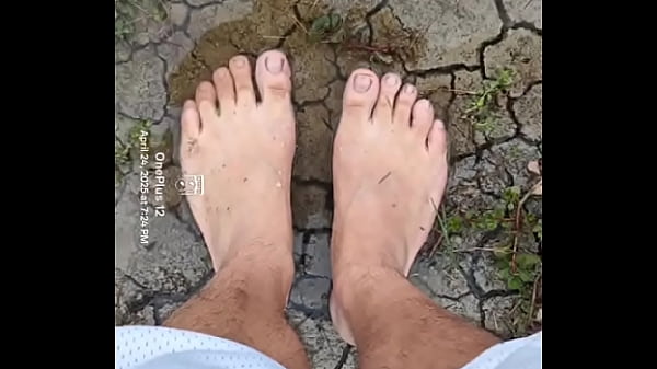 Bare feet playing in the mud...