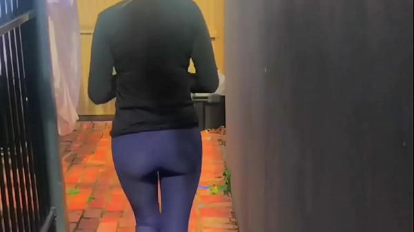 My wife the PE teacher in blue leggings