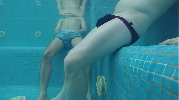 Amateur pale skin redhead guy with hot smooth bum caught playing underwater in a public jacuzzi with a twink and then exposing his hairless ass alone - FULL VERSION