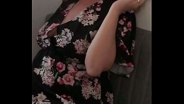 Imagine opening your door to Karla Rose in a short dress with no underwear