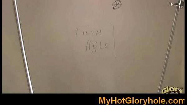 Sucking big cock through a gloryhole 24