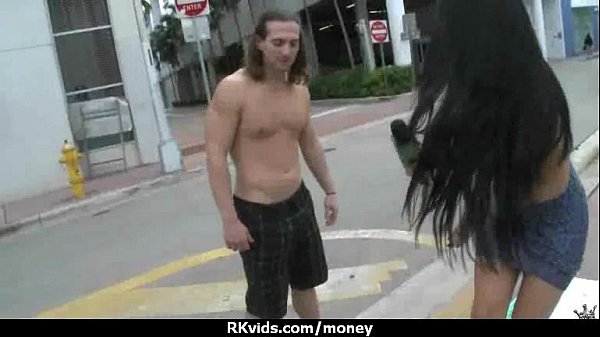 Sexy natural chick trades cash for some rough s...