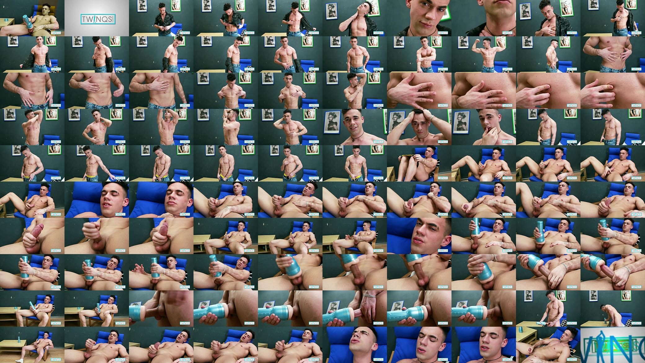Milking On Abs! Muscular Brunette Jackson Cums Hard! 预览图
