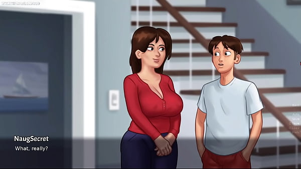 Summertime Saga By DarkCookie - Hot Stepmom Debbie in Seductive Sexy Dress Begs Him to Kiss Her