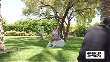 BTS - Petite Jesse Pony Gets Her Tits Out During A Photoshoot!