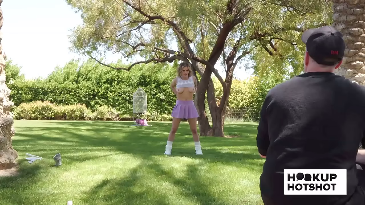 BTS - Petite Jesse Pony Gets Her Tits Out During A Photoshoot!