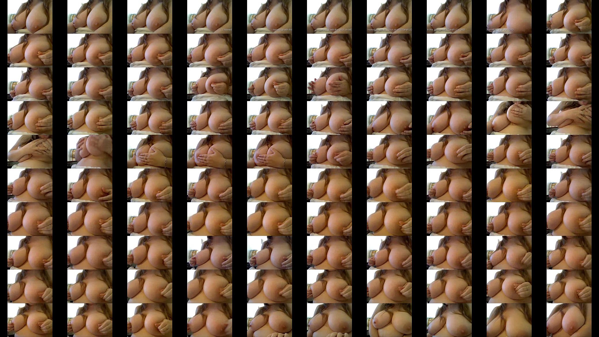 Wife plays with her huge natural breasts on cam 预览图