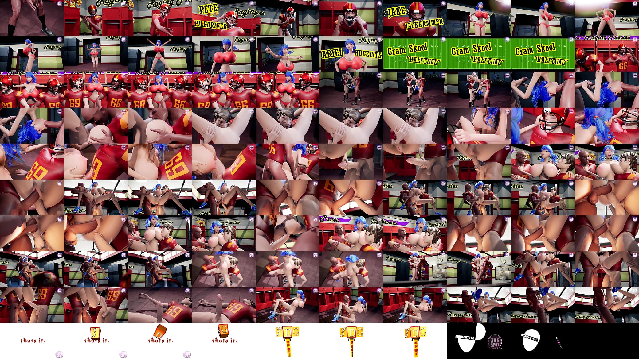 3DGSPOT - Big Titties Teen Gets DP By Two Footbal Players In The Locker Room! 3D CARTOON PORN! 预览图