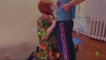 Milf with a big ass secretly fucks her stepson in the attic