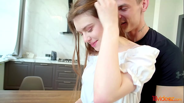 Download Video - 18videoz - Teen Valery Cherry teases bf for kitchen sex