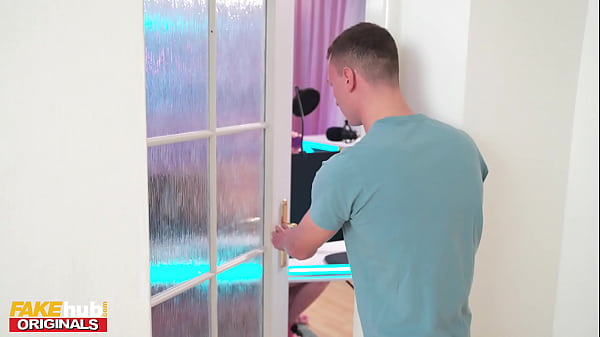 FAKEhub - College Cam Girl gets a Surprise when housemate sneaks in and fucks her in the ass