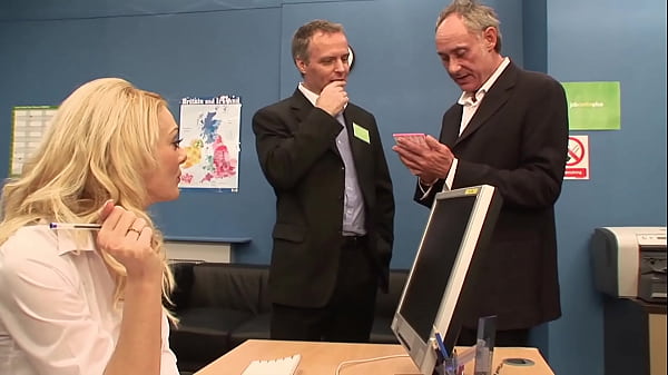 Group sex with Stacey Saran and Syren Sexton two light-haired sluts enjoy while holding multiple cocks in pussies