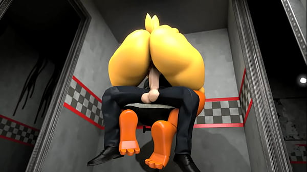 Toy Chica riding night guard dick