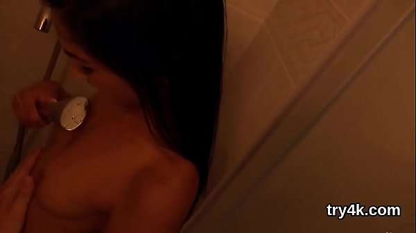 Nice cutie blows cock in pov and gets slim twat plowed