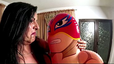 Inflatable Wrestler Cum Play. Dirty Talk, Doggy and Cum Licking preview 30 sec