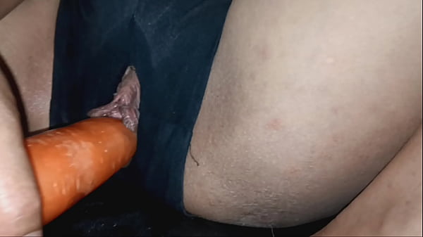 Ripping off the student girl's pants to reveal her pussy hole, then stuffing a cucumber and a carrot into her clit until she squirts all over her pussy hole.