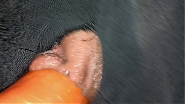 Ripping off the student girl's pants to reveal her pussy hole, then stuffing a cucumber and a carrot into her clit until she squirts all over her pussy hole.
