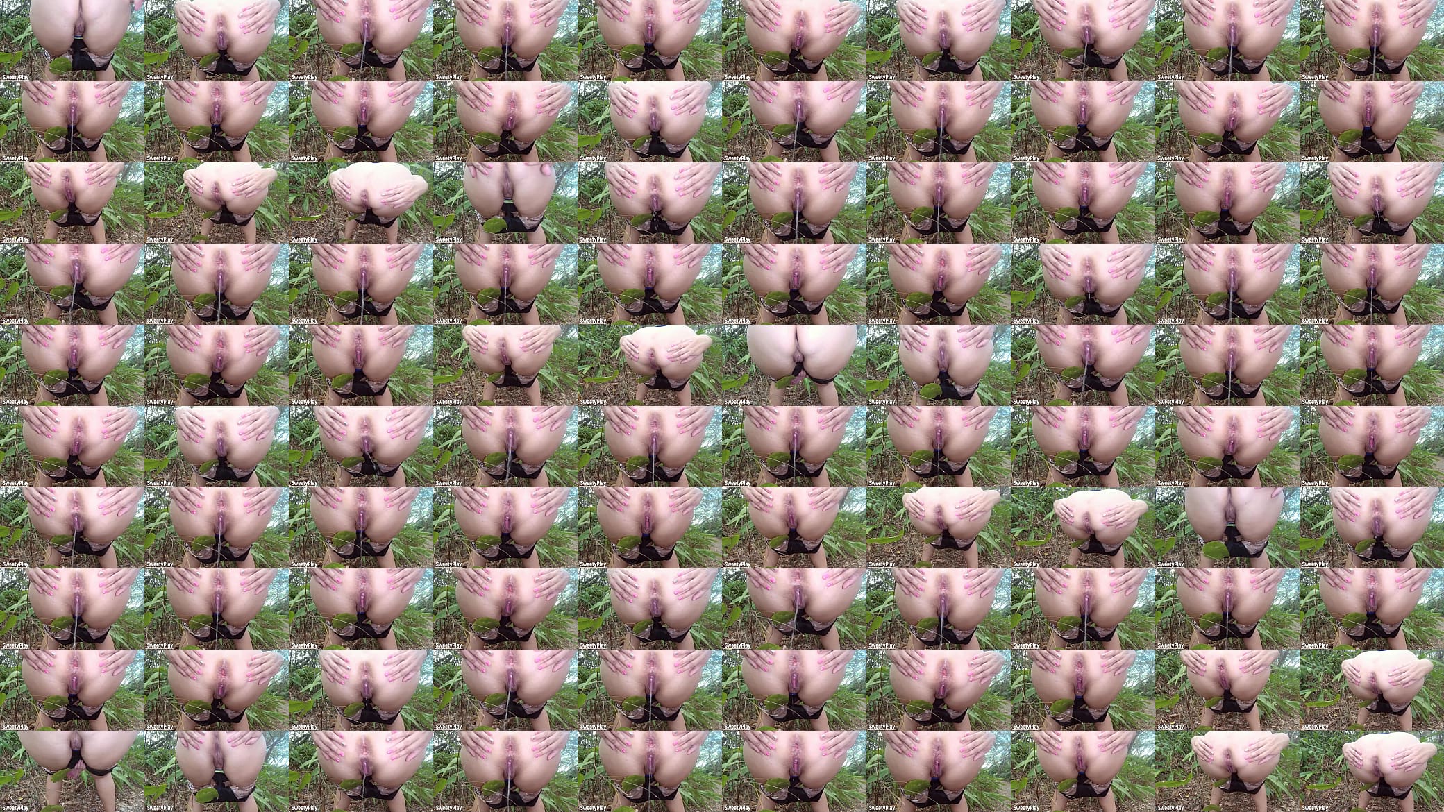 Chubby mature MILF pissing in forest 预览图